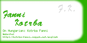 fanni kotrba business card